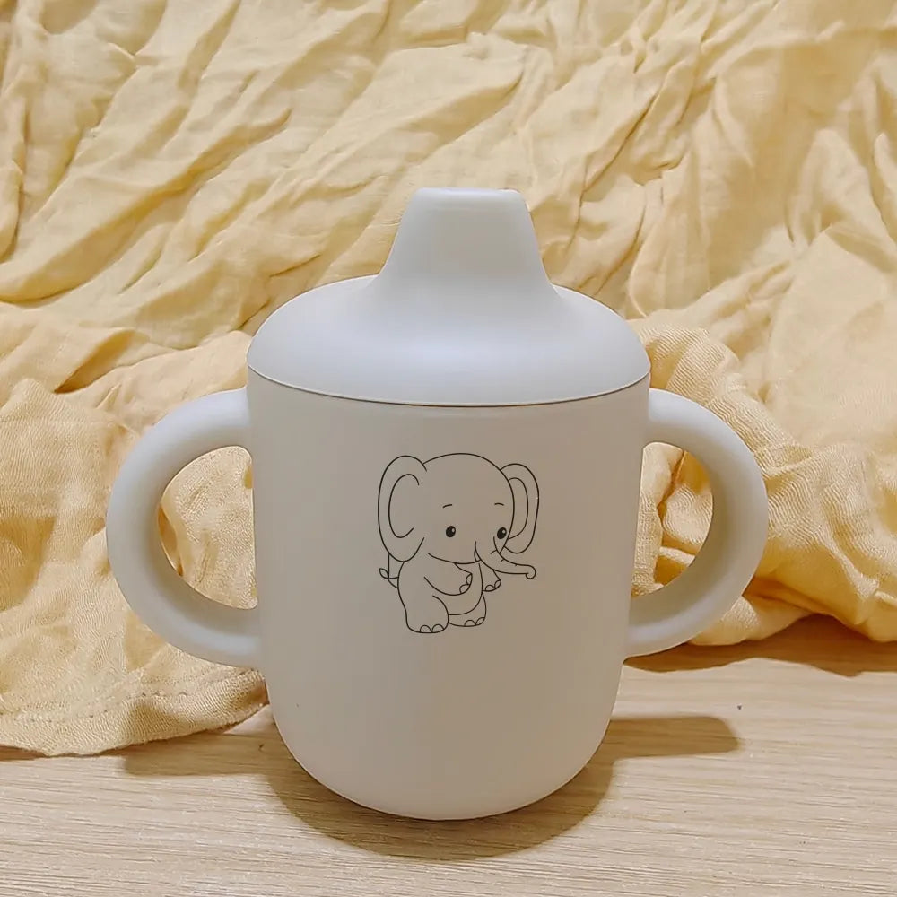 1PC Personalized Customization Name Pattern Silicone Sippy Cup for Babies/Toddlers Baby Cups Custom Water Bottle