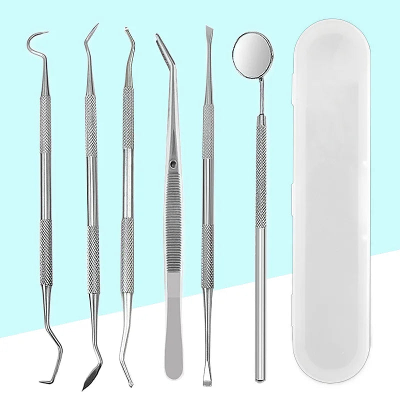 3-8P Stainless Steel Dentist Oral Tools Cleaning Flossing Tartar Removal Easy to Clean Not Easy to Break Dental Oral Mirror Care