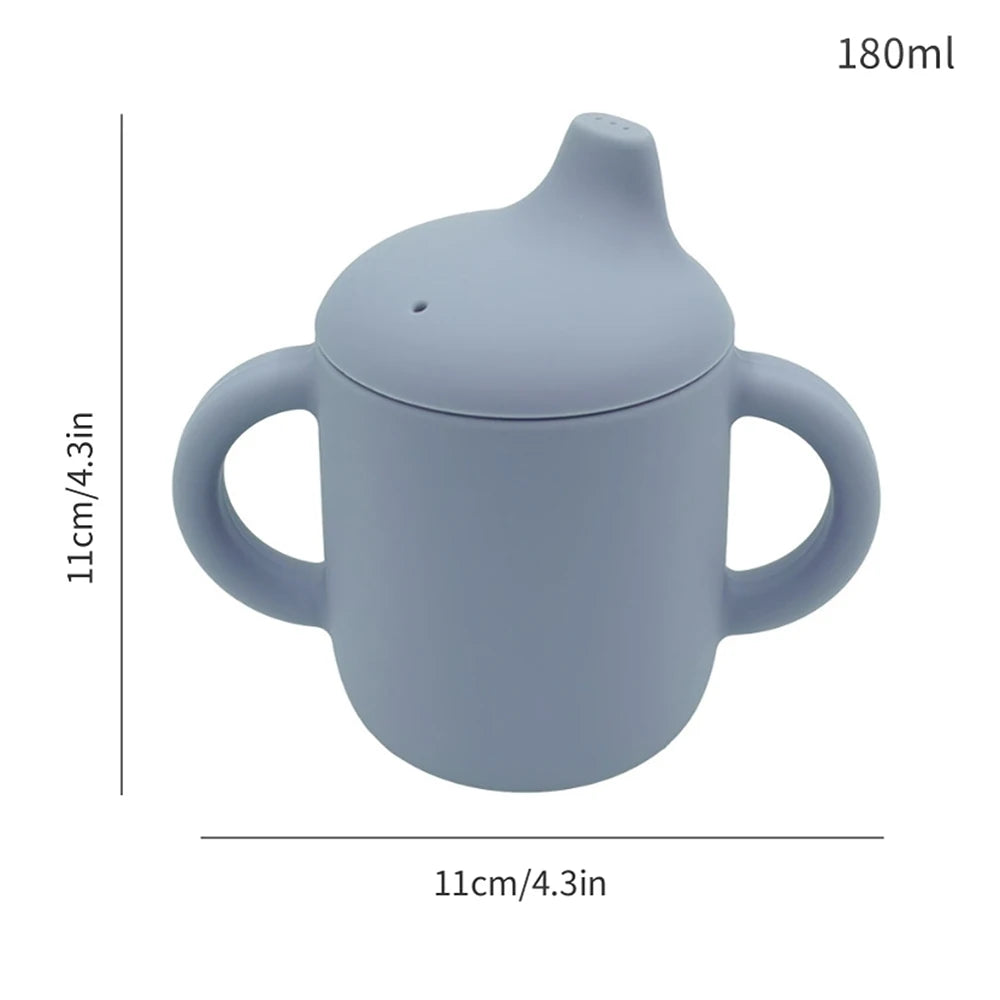 silicone sippy cup for baby toddler soft training cup food grade with handle new