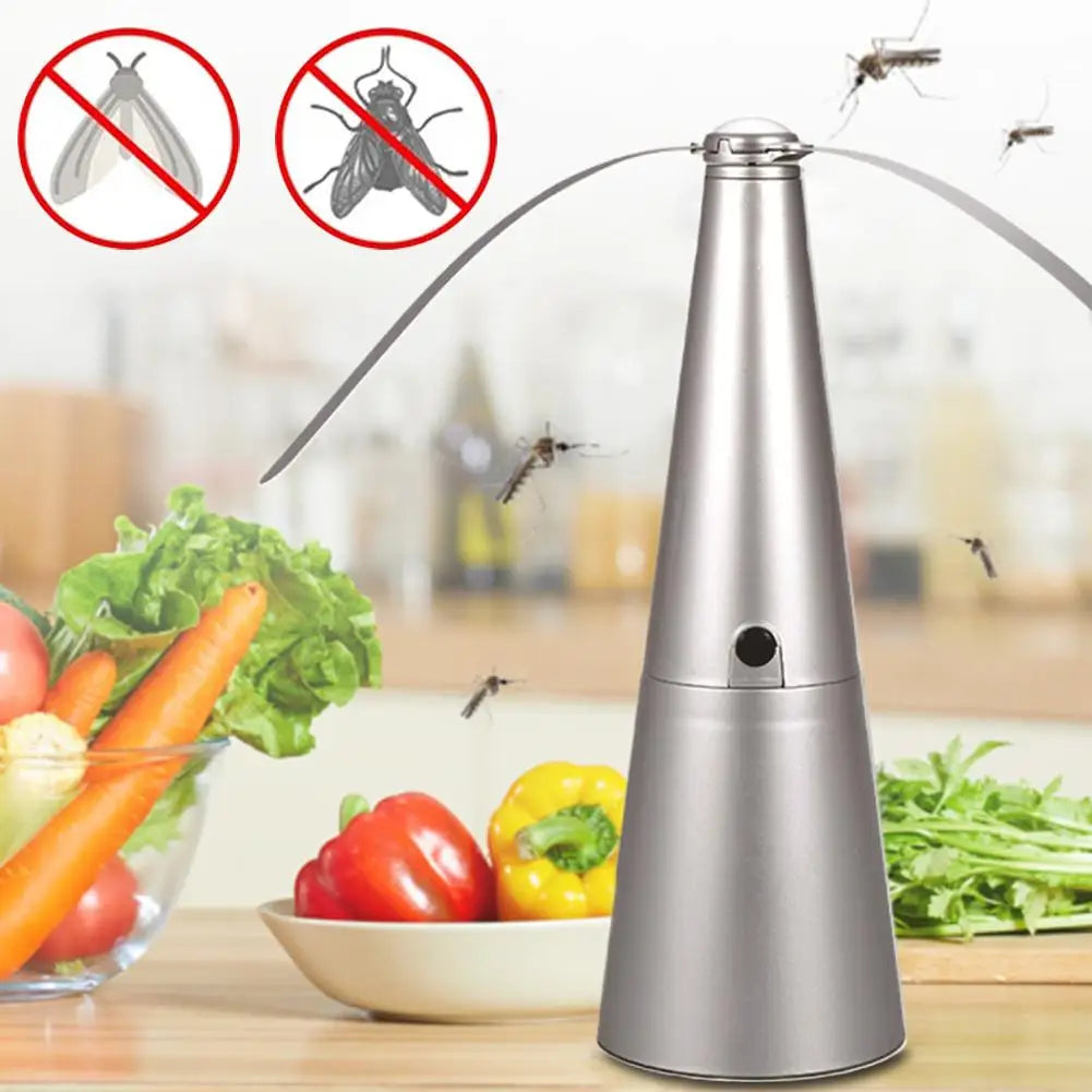 Portable 360° Rotating Automatic Soft Mosquito & Fly Repellent Fan Battery Powered Ideal for Outdoor Family Picnics