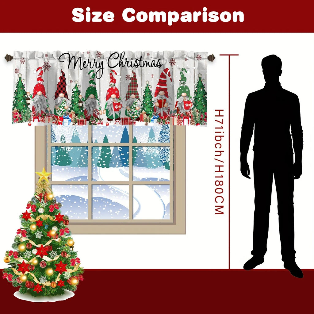 Christmas Short Curtain Merry Cristmas Decoration for Home. Xmas Ornament Navidad New Year Gift for Kitchen Living Room
