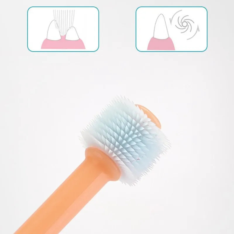 360-Degree Pet Toothbrush Dog Toothbrush Dog Teeth Cleaning Soft Bristle Cat Toothbrush Small Head Dog Toothbrush Pet Products