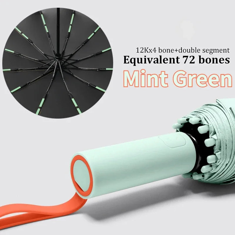 Super Strong Windproof Automatic Umbrella for Men and Women 72 Bone Large Rainproof Sun UV Protection Folding Rain Umbrellas
