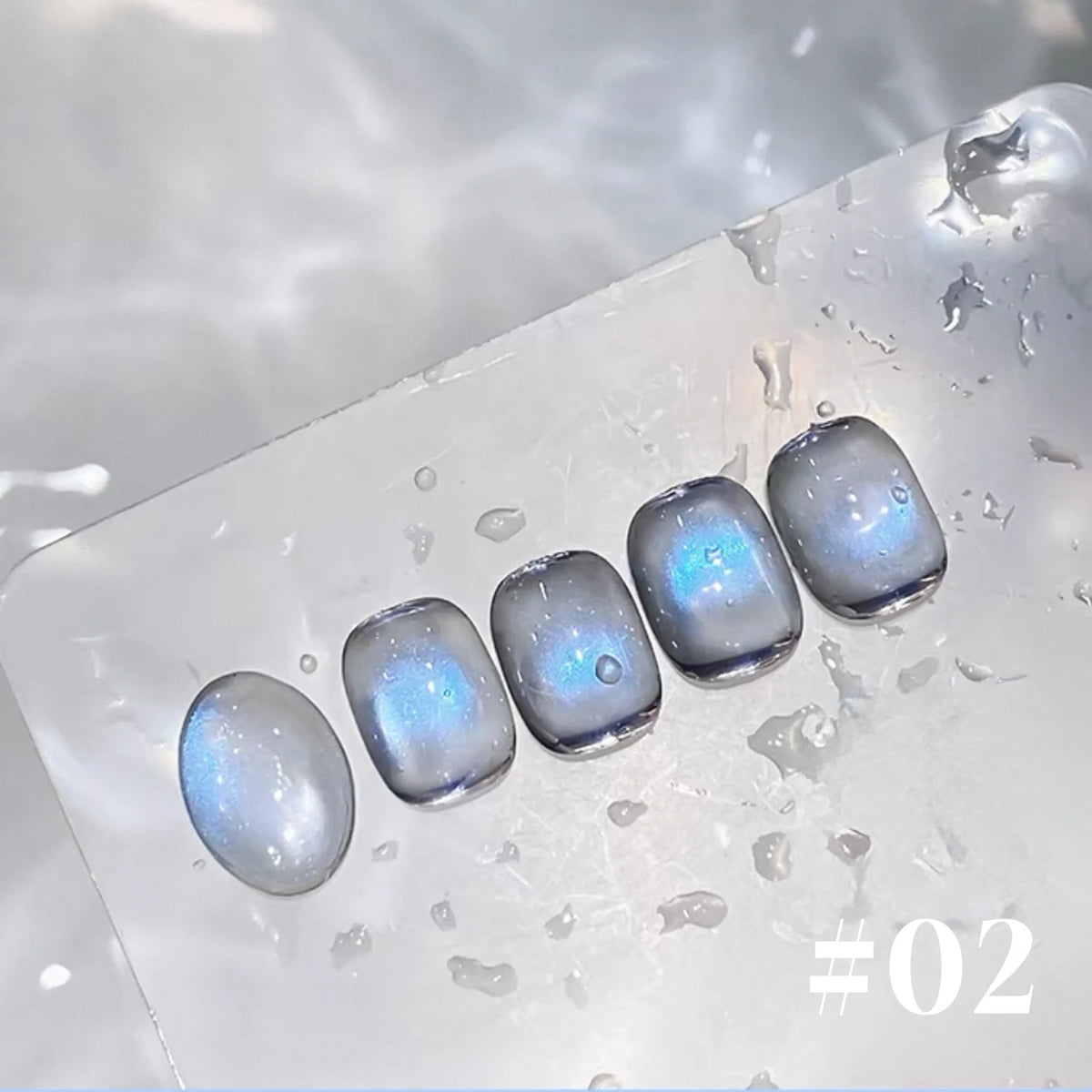 12ML 1-6PCS Summer And Autumn Island Glass Bead Magnet Cat Eye Gel Nail Polish Blue Nails Nail Art Nail Supplies