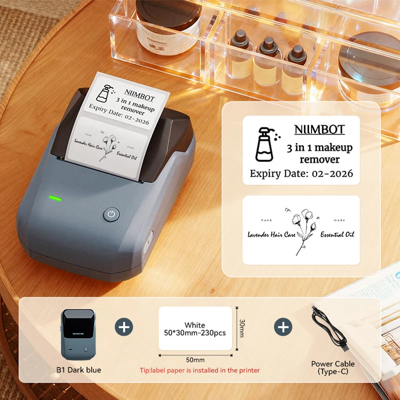 Niimbot B1/B1 PRO Thermal Label Printer Bluetooth Pocket Label Maker Barcode QR Code Self-adhesive Sticker Labeling Machine