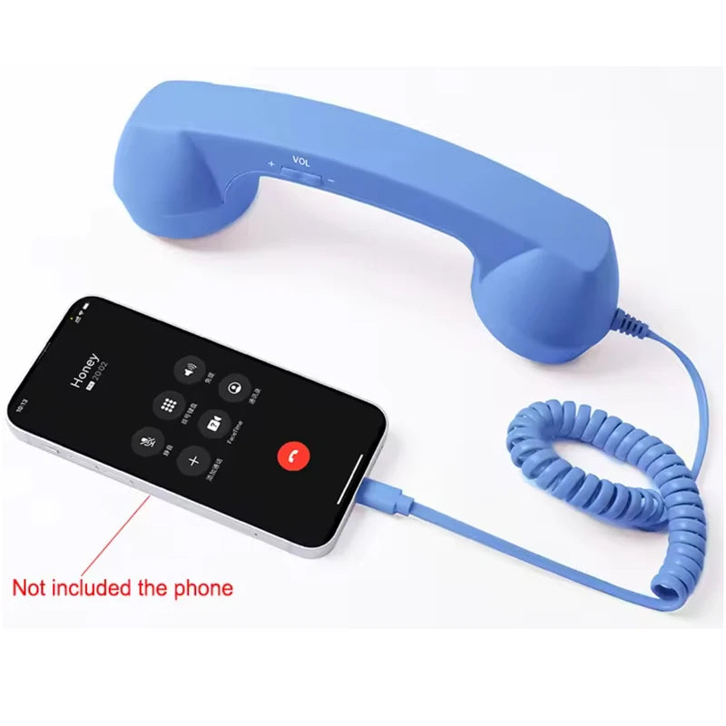 Retro Phone Handset Type-C Directly Plug Into Mobile Phone Handset For Cell Phones, Smartphone,Radiation Proof
