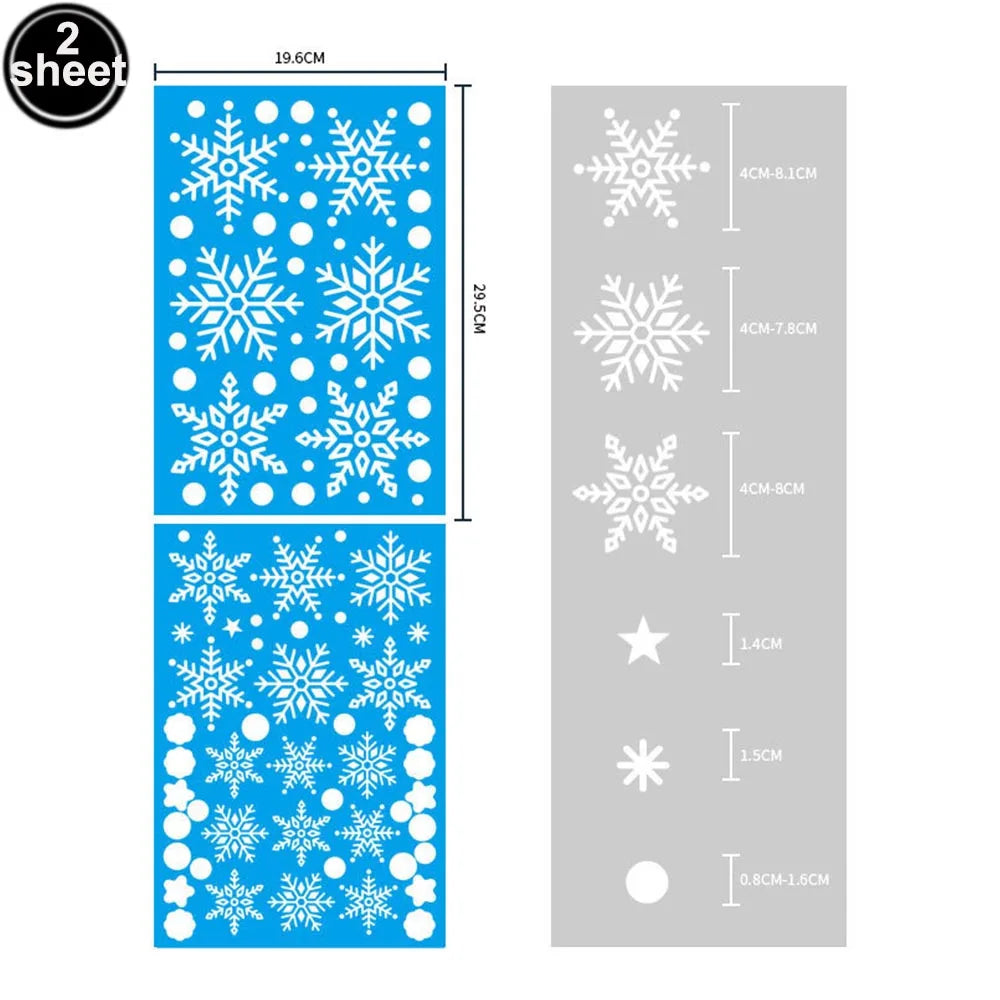 Christmas Window Stickers Santa Claus Reindeer Snowflake Static Window Clings Merry Christmas Glass Decals New Year Party Decors