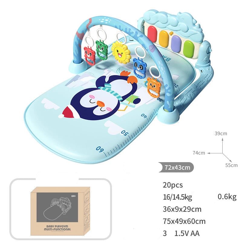Baby Fitness Stand Music Play Gym Activity Toys Newborn Piano Crawling Blanket Pedal Game Pad Early Education 0-36 Months Gifts