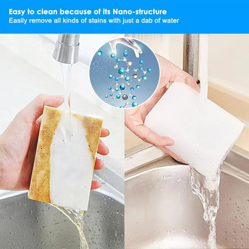 100/50 Pcs Melamine Sponge Magic Sponge Cleaner Cleaning Sponges for Kitchen Bathroom Cleaning Tools 10*6*2cm Cleaning Supplies