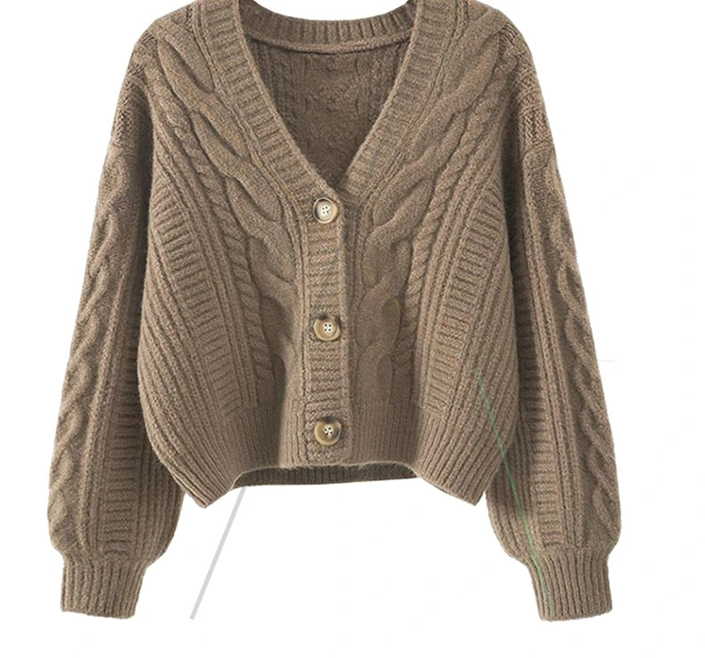 Autumn Winter Fashion Cardigan Sweater Women Knitted Coats Female Solid Long Sleeve Casual Knit Jacket Cardigans Tops Knitwear