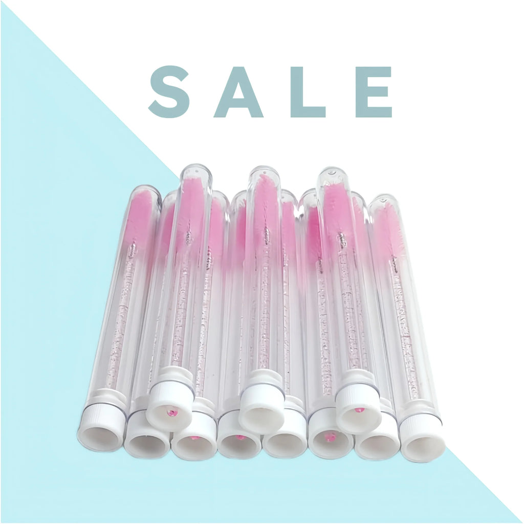 50/100/200pc DIY Eyelash Brush Tube by Yourself, No Decoration Mascara Eyelash Wands Eyebrow Brush Replaceable Dust-proof Makeup