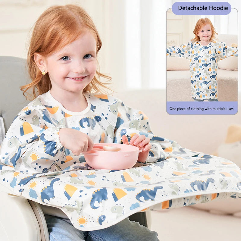 Baby Bibs Art Drawing Apron Toddlers Reverse Long Sleeve Waterproof Smock Boys Girls Bib Kindergarten Children Feeding Aprons