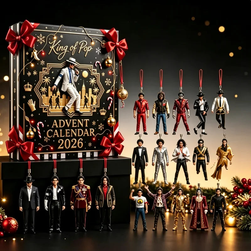 2027 Michael Jackson Christmas Advent Calendar Acrylic Hanging Figurine Xmas Tree Decor 2D Stage Fans Holiday Gift Ornament Pop