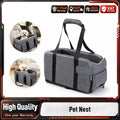 Grey Square Center Console Pet Nest All Season Universal 2 In 1 Car Dog Booster Seat Adjustable Shoulder Strap Removable Washable Car Armrest Pet Carrier Outdoor Hiking Travel Small Dog Cat Auto Safety Bed Pet Accessor