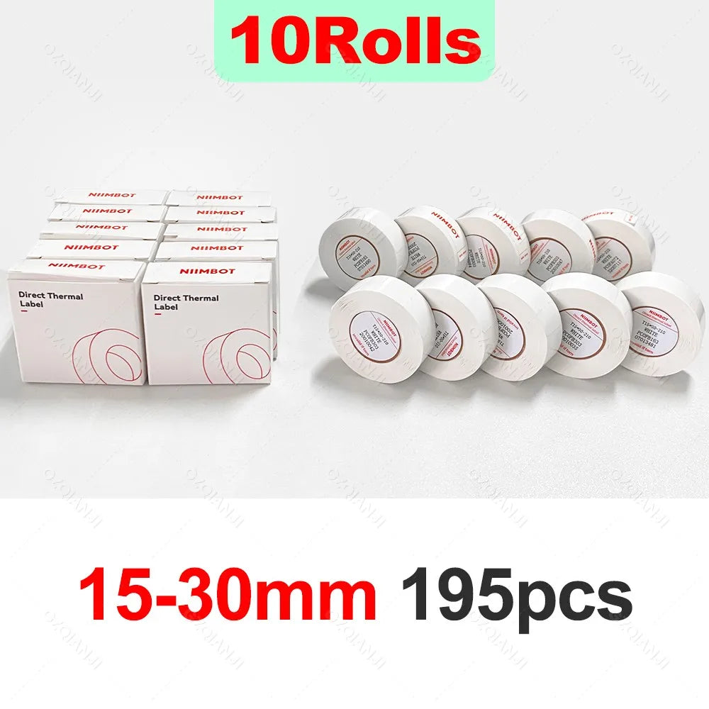 Niimbot D11/D101/D110 Mini Portable Printer White Tape Sticker Papers Waterproof Anti-Oil No Glue Thermal Label Printer Rolls