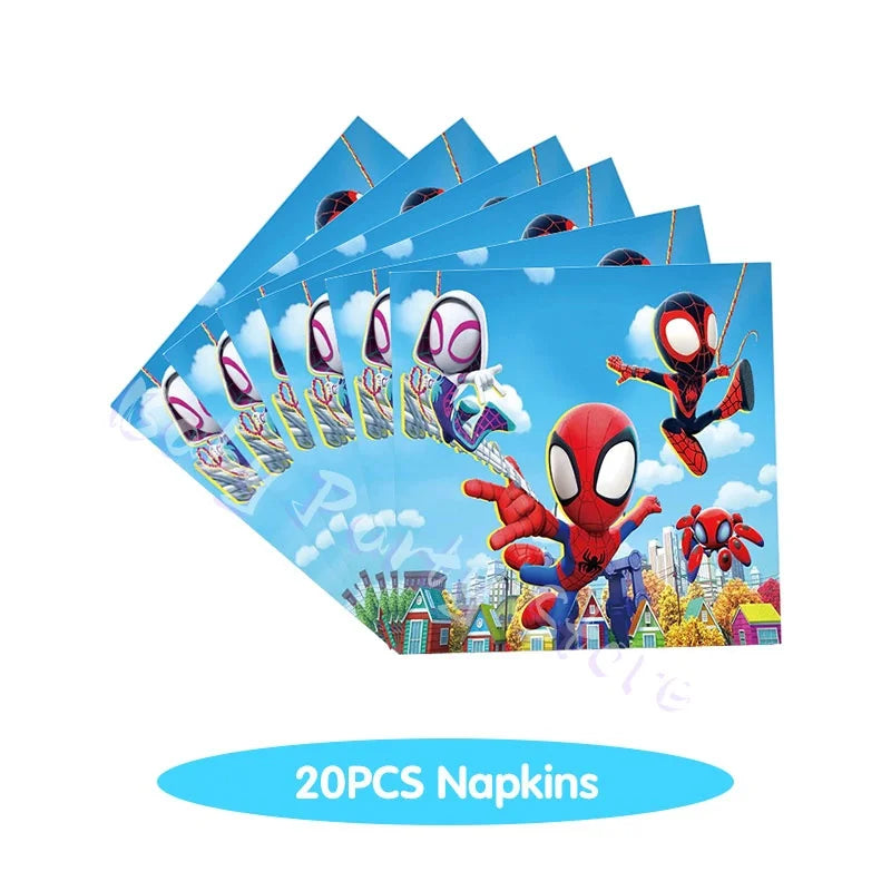 Spider And His Amazing Friends Birthday Decorations supplies Kit Plates Cups Tablecloth Backdrop Balloons Party decor gifts