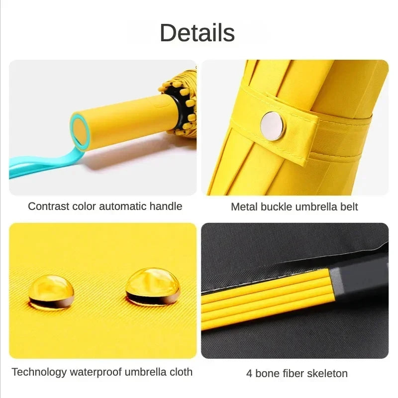 Super Strong Windproof Automatic Umbrella for Men and Women, 72-Rib Large Rainproof and UV Protection Folding Umbrella
