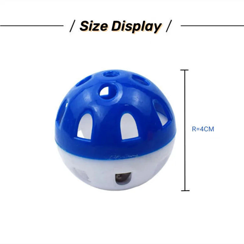 Ball With Bell Ring Toys For Cats Plastic Jingle Playing Chew Rattle Scratch Balls Interactive Cat Training Toys Pet Cat Supply