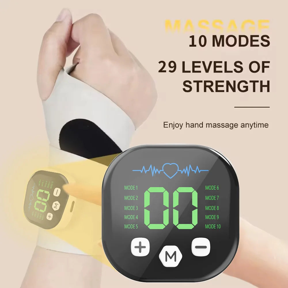 Electric Heating Wrist Massager 5 Levels Hot Compress 3 Levels Vibration Massage Wrist Guard Band Carpal Tunnel