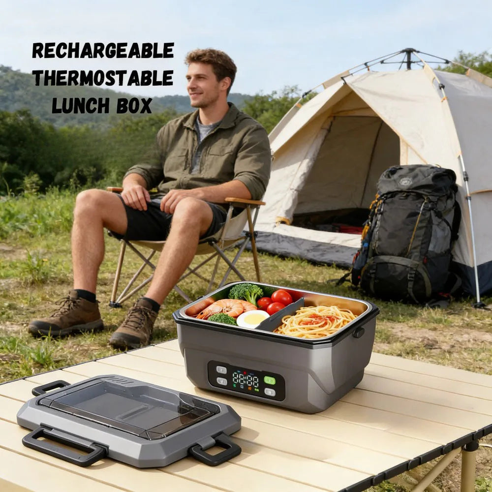 Adult Heated Lunch Box, Portable Insulated Lunch Box, Food Container, Suitable for Offices, Outings, and Construction Sites