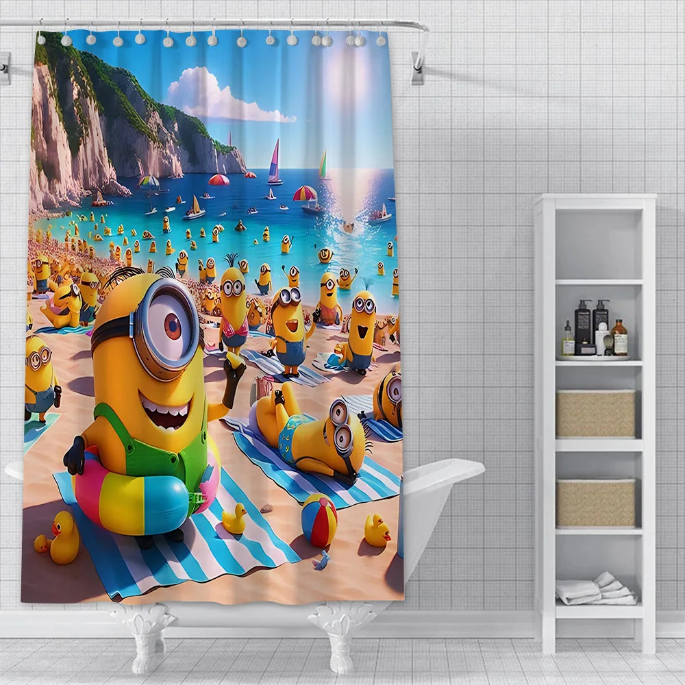 Shower For M-Minionss Curtain Waterproof Polyester Fabric Paint Colorful Bath Curtains Home Bathroom Decor Curtain With Hook