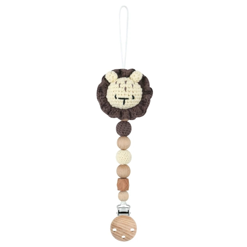 Crochet Koala Pacifier Clip, Handbell Rattle, Teether Doll, Pacifier Chain Clip Set, Cartoon Teething Toy