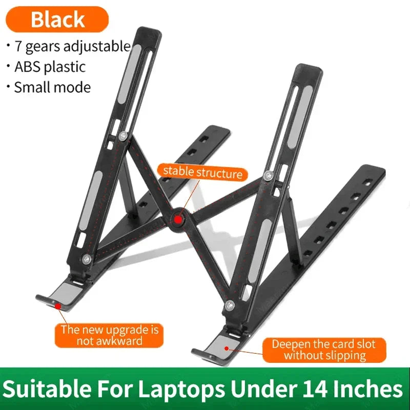 Supporto per laptop regolabile, supporto portatile e pieghevole per monitor di computer, base per notebook, accessori per MacBook Air, iPad e tablet