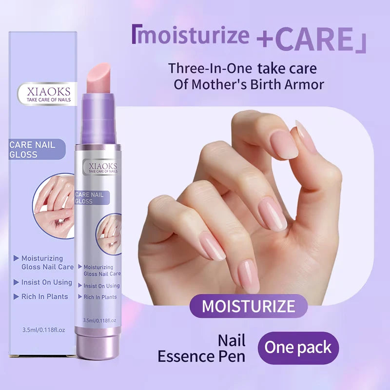 3-in-1 Nail Care Oil Essence Pen, a Transparent Quick-Drying Nourishing Essence, Strengthens and Prevents Breakage, Deeply Nourishes the Nail Bed, Prevents Hangnails, Repairs Finger Edges, Removes Dead Skin, Moisturizes and R