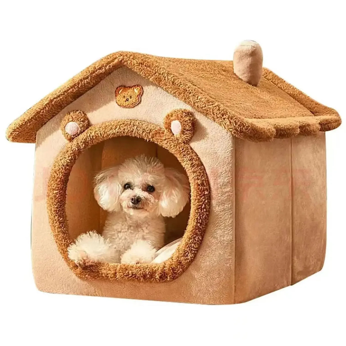 Indoor Warm Dog House Soft Pet Bed Tent Kennel Cat Bed with Removable and Washable Cushion, Suitable for All Seasons
