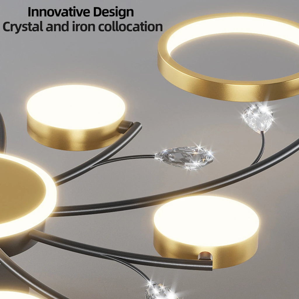Lustre Chandelier Ceiling Lights Simple Black Gold Luxury Home Pendant Light Nordic Modern Smart Lobby Dining Room Chandeliers