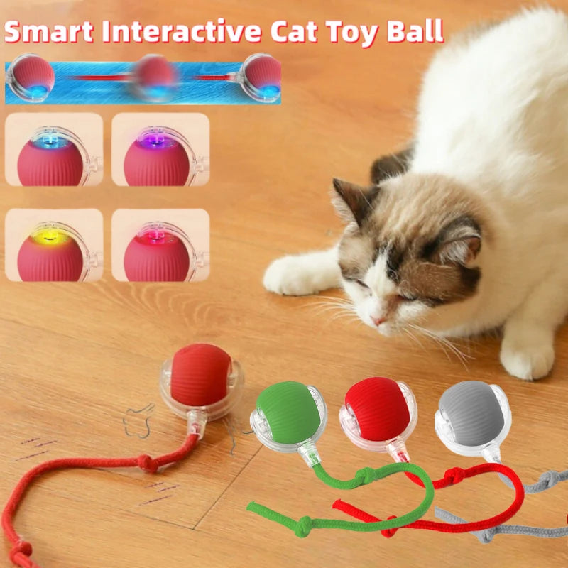 Cat Interactive Ball Toy Automatic Rolling Ball Faux Tail Smart Pet Electric Toy Cat Training Imitate Mouse Toy Pet Supplies