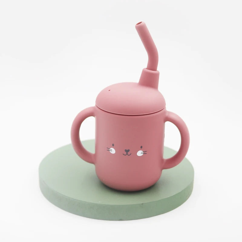 New cartoon 120ML Baby Silicone Sippy Cup BPA-Free Portable Storage Snack Container Feeding Cup Leakproof Trainer Cup
