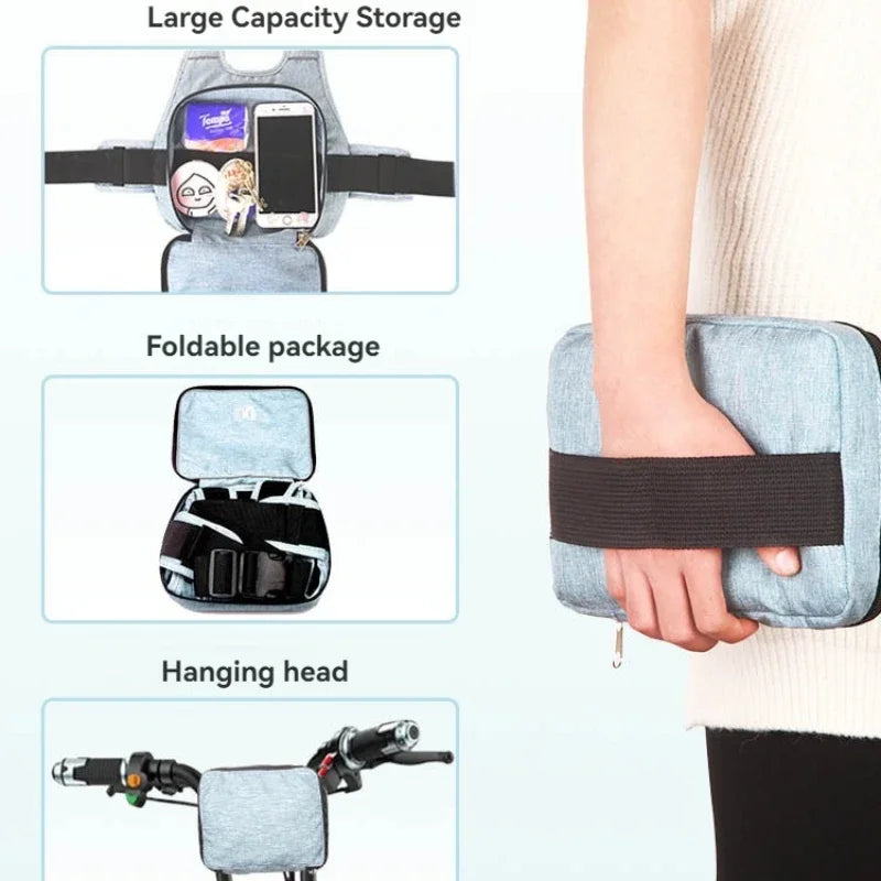 Cintura di sicurezza per moto per bambini con borsa, spallacci regolabili e traspiranti, cintura di sicurezza per sedile moto per bambini