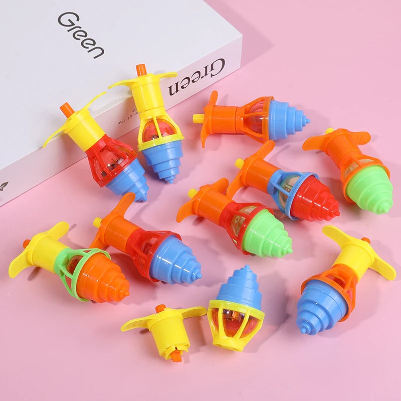 5/10/20pcs LED Light Up Spinning Tops Glow Rotating Gyro Kids Birthday Party Favors Pinata Filler Toys Boy Girl Christmas Gifts