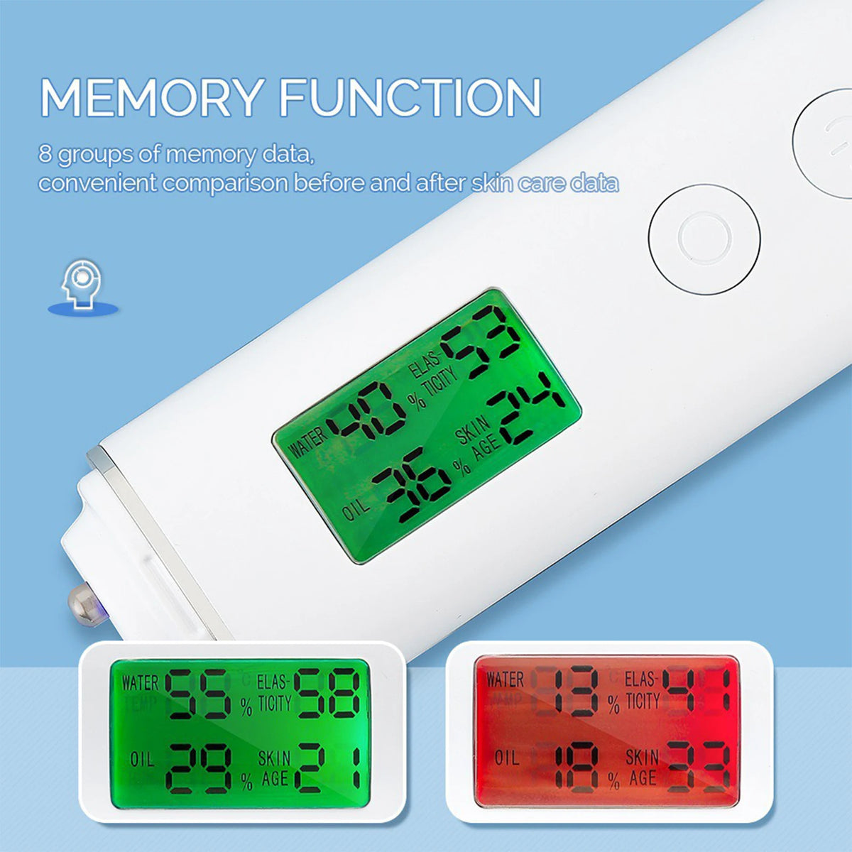 Skin Hydration Monitor Tester, Skin Analyzer Machine Professional, For Accurate Monitoring Of Skin's Oil And Moisture Levels