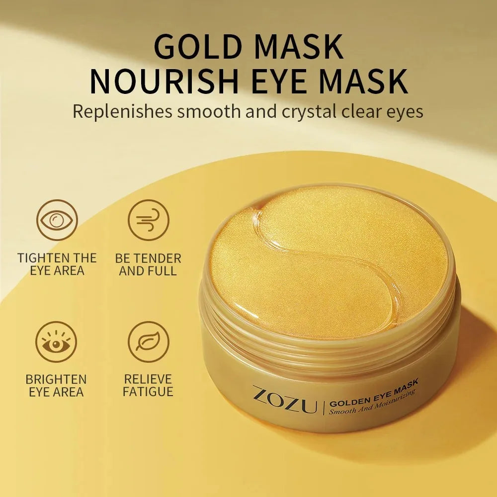 60/120 Pieces Avocado Gold Eye Masks Moisturizing Firming Eye Patches to Improve Eye Bags Anti-Wrinkle Eye Patches for Dark Circles