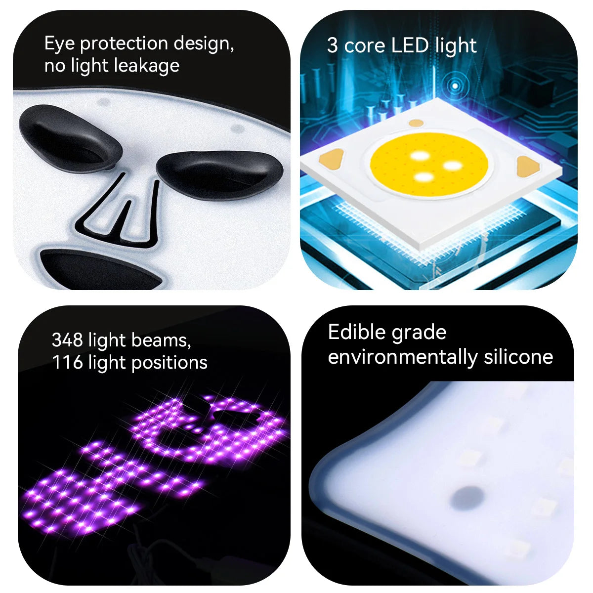 NIR LED Face Mask Neck Mask Near Infrared Face Neck SPA Therapy Mask 216+132 Beams Skin Rejuvenation Beauty Device
