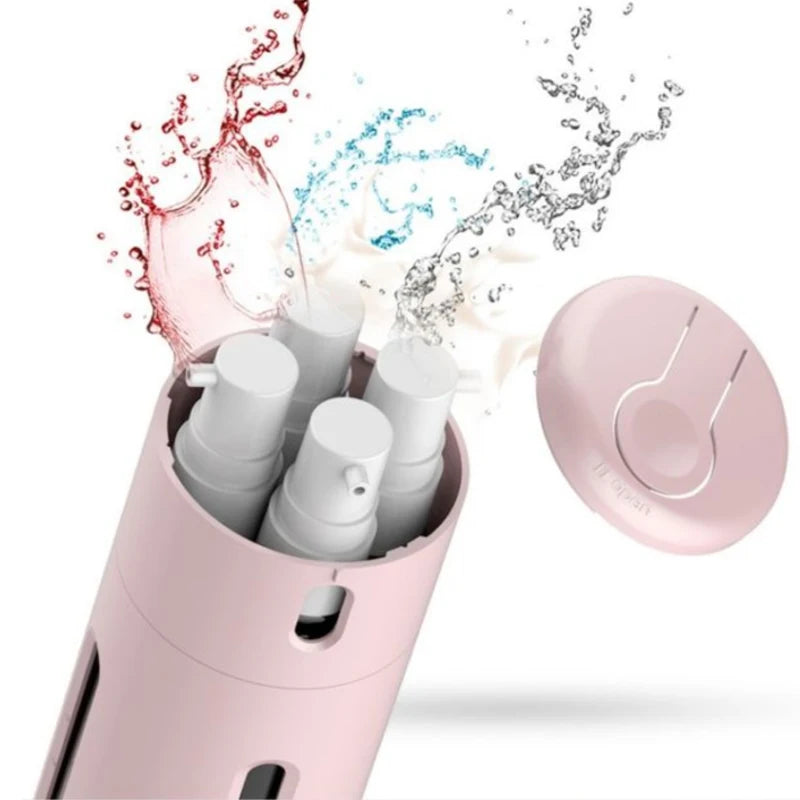 4 In 1 Travel Liquid Dispenser Split Bottle Shampoo Lotion Shower Gel Soap Bottle Empty Sub-bottle Press Container Bottles