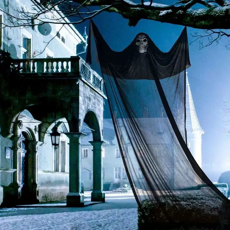 3.3M Halloween Ghost Hanging Decoration with Sound Activated and Glowing Eyes for Haunted House Escape Room Outdoor Prop Decor