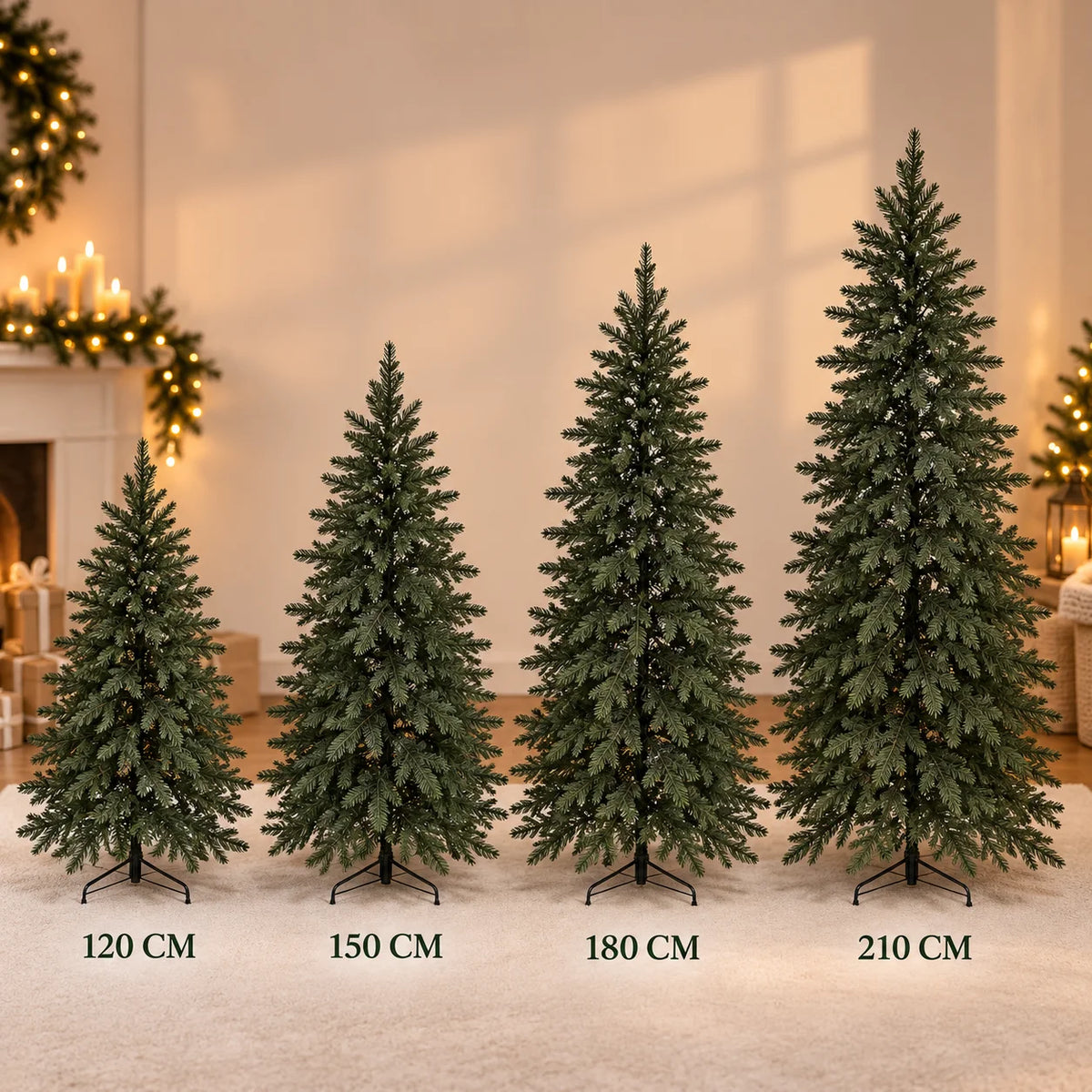 Artificial Christmas Tree 100%PE Encryption High Grade Large Green Christmas Tree 120cm-210cm Family Party Christmas Decorations