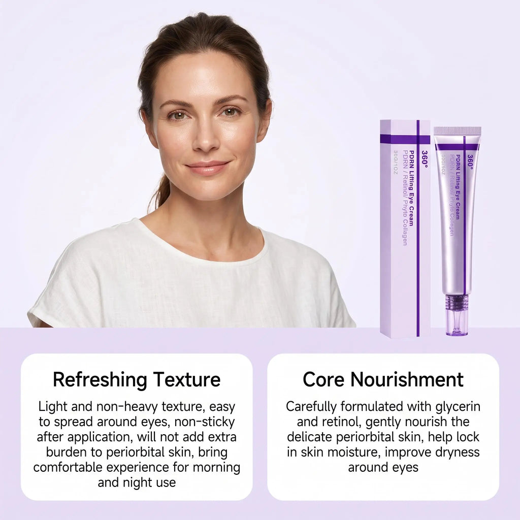 360º Shot PDRN Eye Cream Targets Remove Wrinkles Crow's Feet Fade Dark Circles Eliminate Puffiness Lifting Tighten Eye Contour