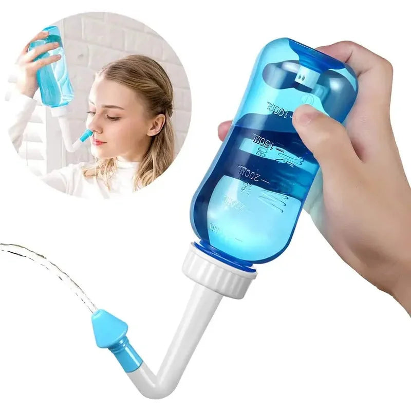 300/500ML Nasal Wash Cleaner Nasal Irrigator Rinse Bottle Nose Protector for Allergic Rhinitis Relief for Adults and Children Neti Pots