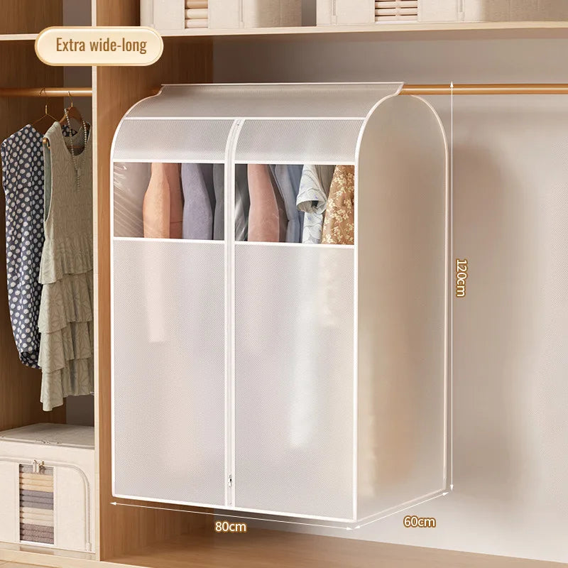 Hanging Clothes Dust Cover Transparent Dust Bag Waterproof Dustproof Moisture-Proof Wardrobe Clothes Storage Organizer