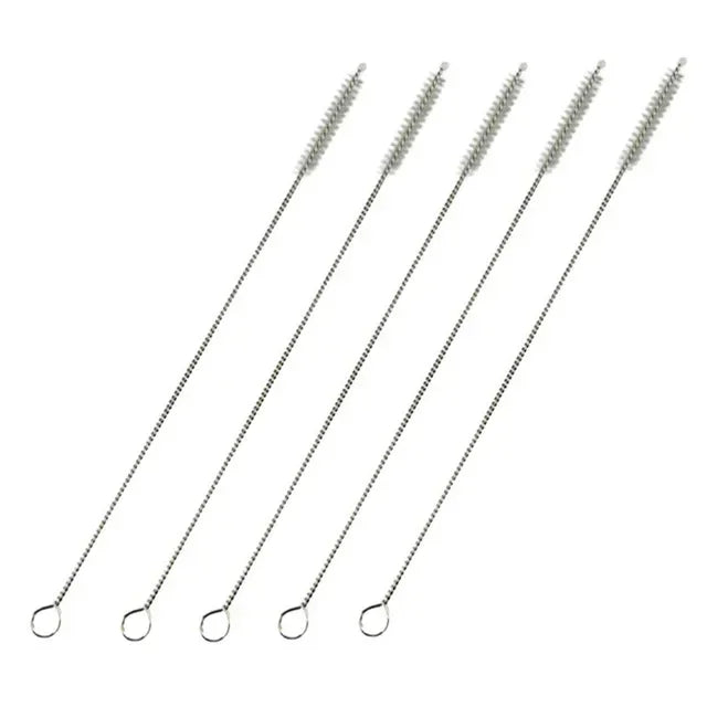 5/10pcs 6mm Drinking Straws Cleaning Brushes Stainless Steel Soft Hair Glass Tube Cleaner Reusable Straw Bottle Cleaning Tools