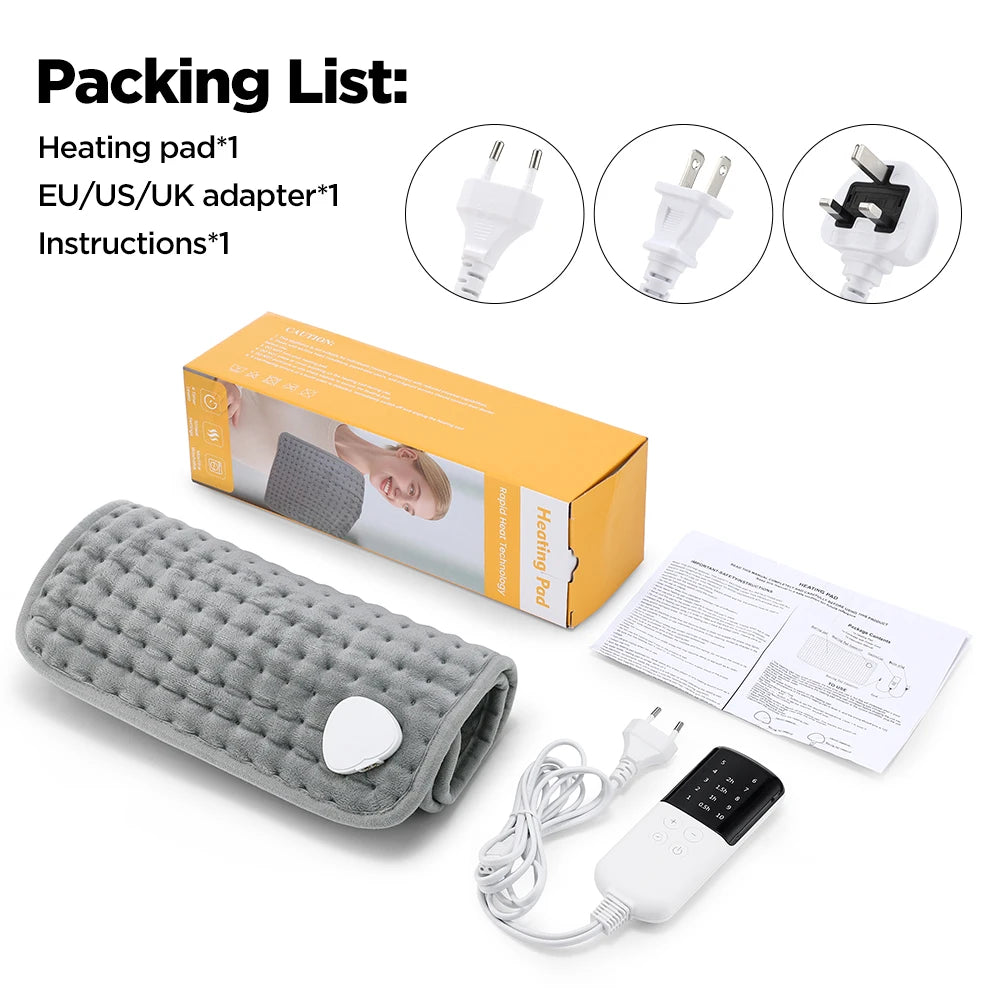 60x30CM Electric Heating Pad for Back and Leg 10 Heat Levels Temperature Control Hot Compress Fast Heating Mat Pet Warming Mat
