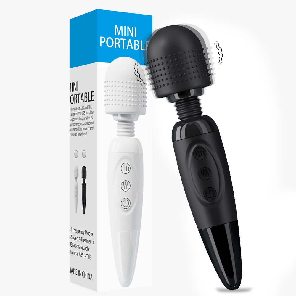 Electric Massager Stick 8 Intensity Levels 20 Vibration Modes Suitable for Neck foot head back Health Massage Gun Portable