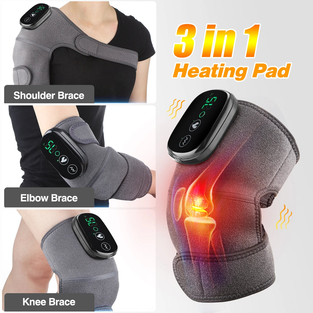 1PCS Electric Heating Knee Massager Joint Knee Leg Pad Vibration Knee Leg Massage Cordness Massager Warp