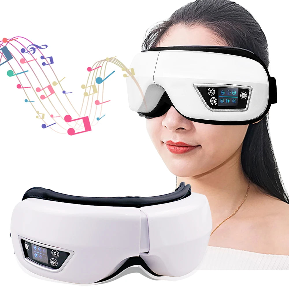 Electric 6D Smart Eye Massager Airbag Compress Vibration Eye Massage Care Instrument Eye Relax Fatigue Bluetooth Music SleepMask