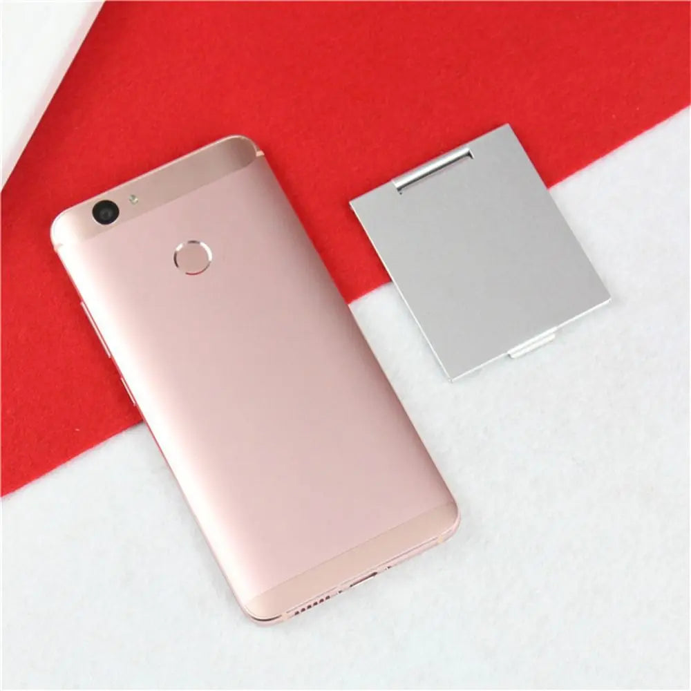 Small Mirror Aluminum Folding Mirror Foldable Compact Makeup Mirrors Rectangle Ultra-thin Pocket Mini Mirror Travel Use