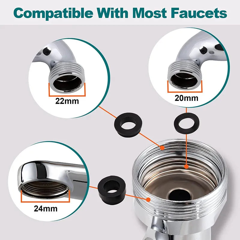 Metal 1080° Universal Rotation Faucet Sprayer Head 22/24mm Adapter Washbasin Faucet Extender Aerator Bubbler Nozzle Kitchen Tap